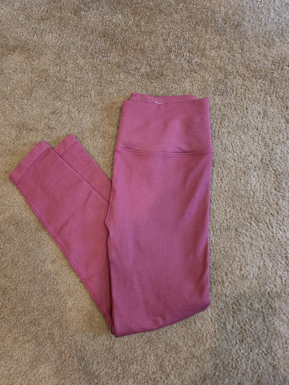 Spiritual Gangster Ribbed High-Waist Pink Leggings